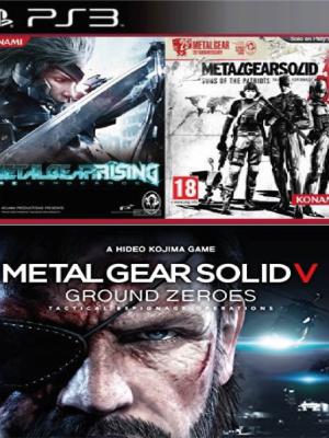 3 juegos en 1 Metal Gear Solid V Ground Zeroes Mas Metal Gear Rising Revengeance Mas Metal Gear Solid 4 Guns of the Patriots PS3